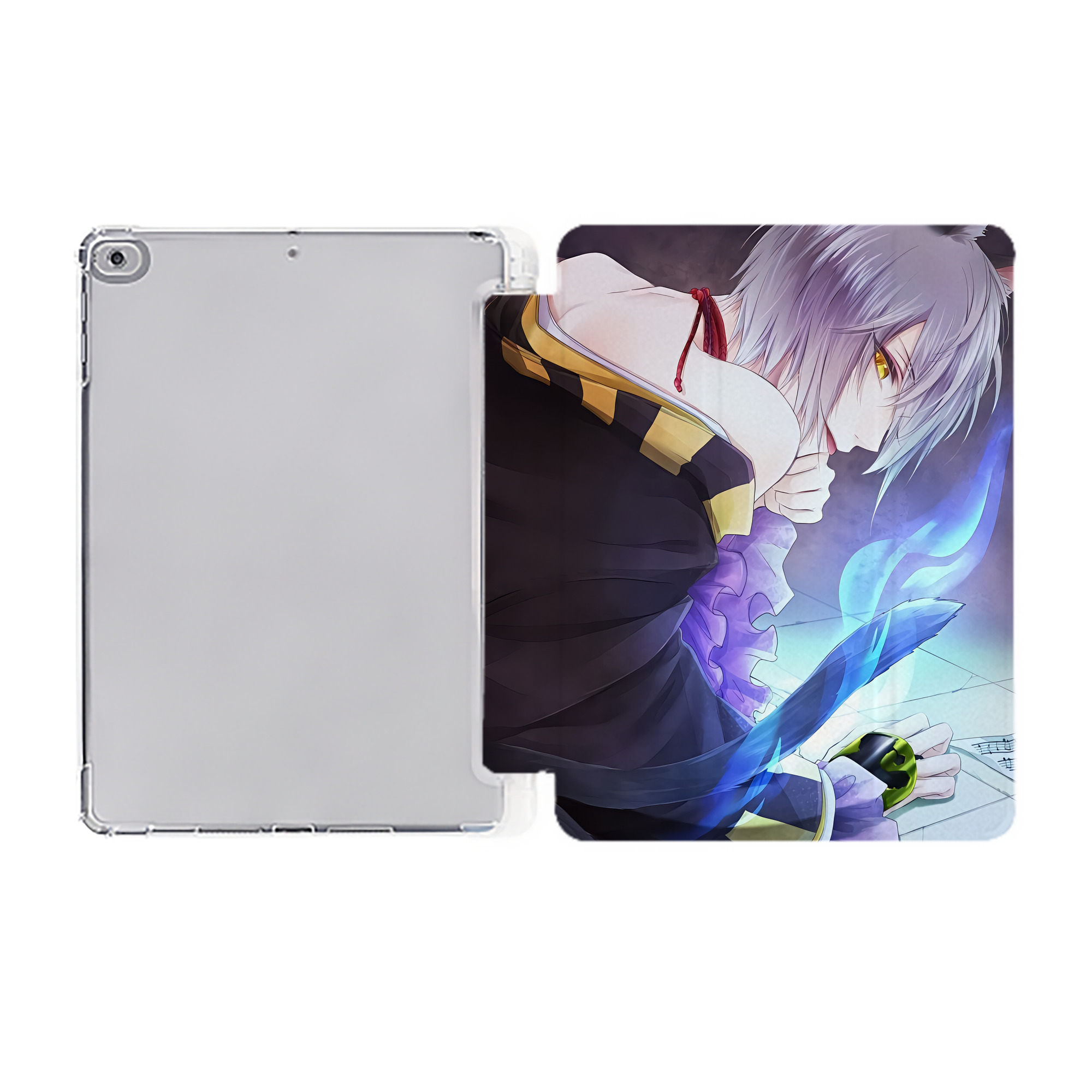 （画像用） 刀剣乱舞 Touken Ranbu IPad ケース ペン収納付き 三つ折りスタンド PUレザー×シリコン 対応機種9.5/10.5/10.9インチ